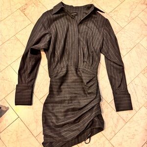 Retrofete Gray Pinstripe Dress